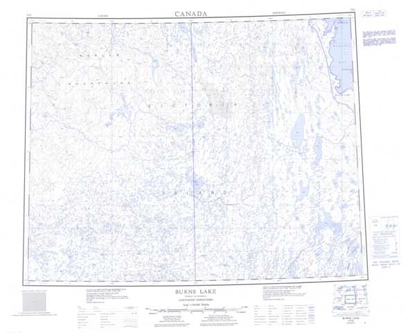 Printable Burns Lake Topographic Map 077G at 1:250,000 scale