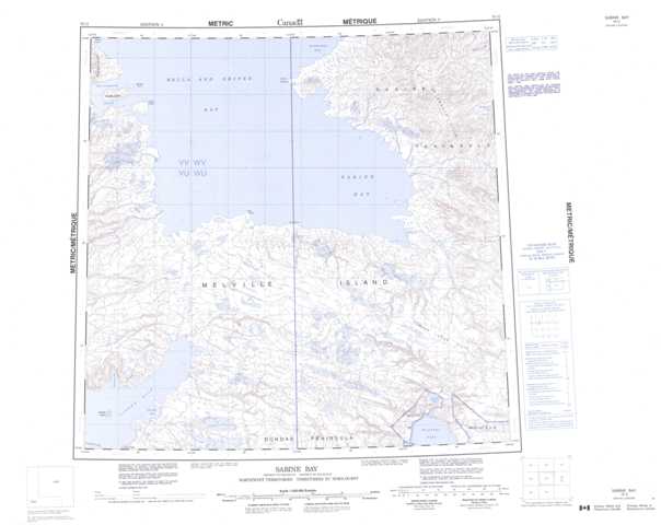 Sabine Bay Topographic Map that you can print: NTS 078G at 1:250,000 Scale
