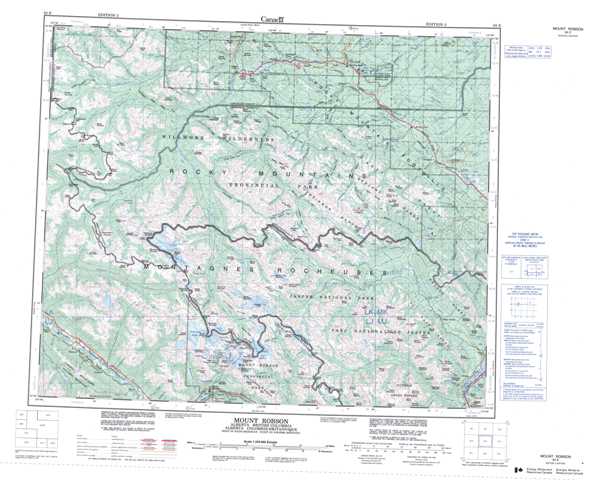 Mount Robson Topographic Map that you can print: NTS 083E at 1:250,000 Scale