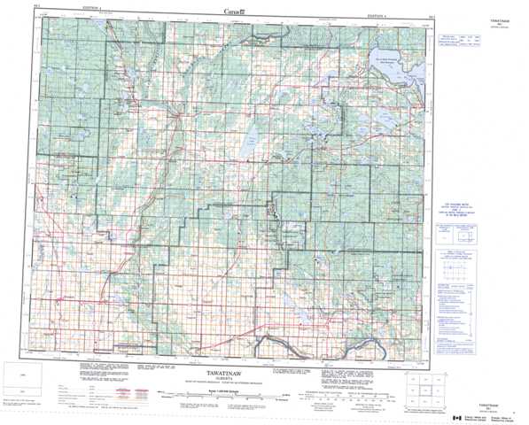 Tawatinaw Topographic Map that you can print: NTS 083I at 1:250,000 Scale