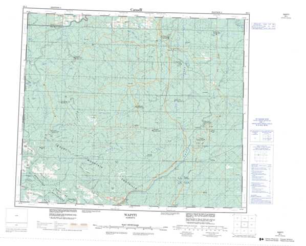 Wapiti Topographic Map that you can print: NTS 083L at 1:250,000 Scale