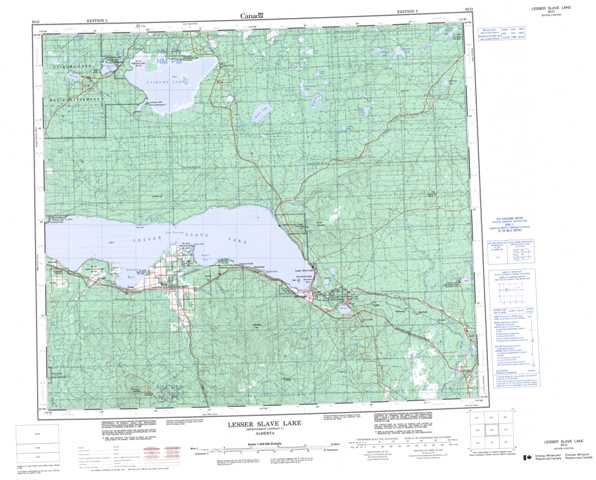 Lesser Slave Lake Topographic Map that you can print: NTS 083O at 1:250,000 Scale