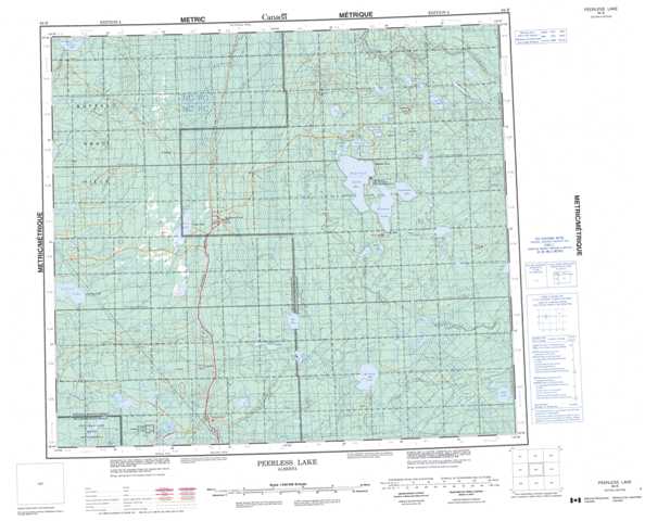Printable Peerless Lake Topographic Map 084B at 1:250,000 scale