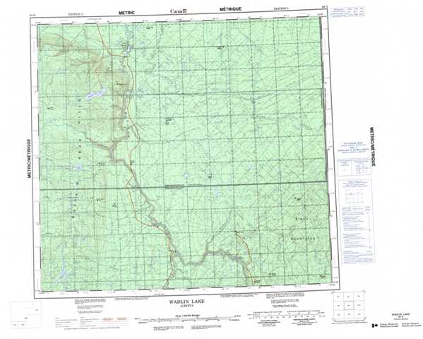 Printable Wadlin Lake Topographic Map 084G at 1:250,000 scale