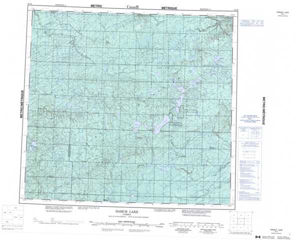 Printable Namur Lake Topographic Map 084H at 1:250,000 scale