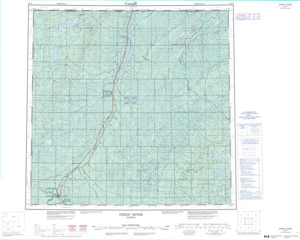 Printable Steen River Topographic Map 084N at 1:250,000 scale