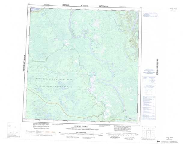 Printable Klewi River Topographic Map 085A at 1:250,000 scale