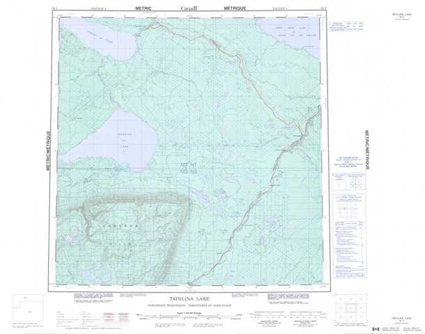 Printable Tathlina Lake Topographic Map 085C at 1:250,000 scale