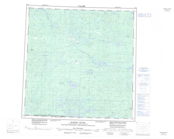 Printable Kakisa River Topographic Map 085D at 1:250,000 scale