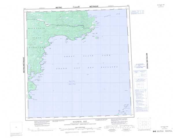Sulphur Bay Topographic Map that you can print: NTS 085G at 1:250,000 Scale