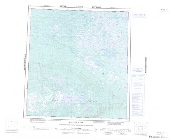 Willow Lake Topographic Map that you can print: NTS 085L at 1:250,000 Scale