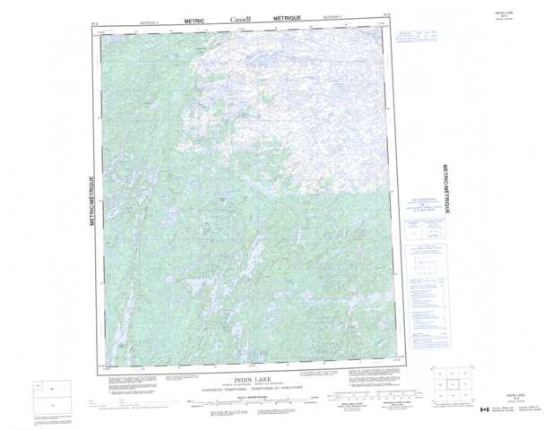 Printable Indin Lake Topographic Map 086B at 1:250,000 scale