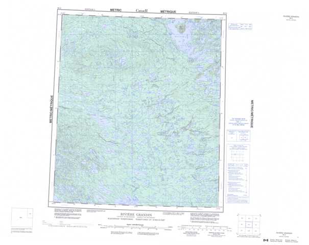 Printable Riviere Grandin Topographic Map 086D at 1:250,000 scale