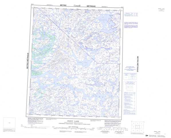 Printable Point Lake Topographic Map 086H at 1:250,000 scale