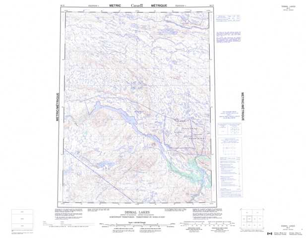 Printable Dismal Lakes Topographic Map 086N at 1:250,000 scale