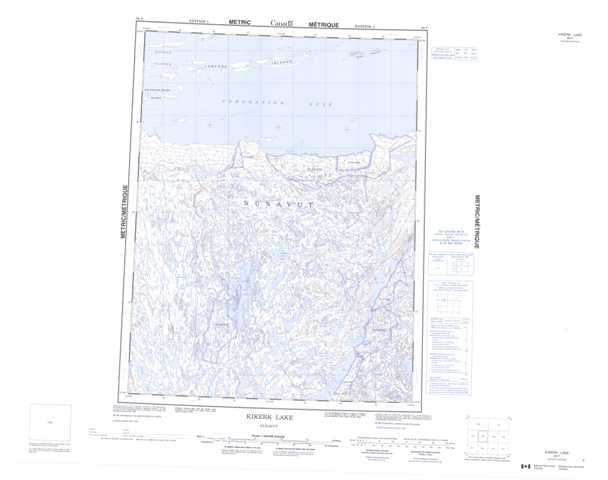 Printable Kikerk Lake Topographic Map 086P at 1:250,000 scale