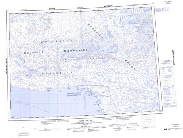 Printable Read Island Topographic Map 087D at 1:250,000 scale