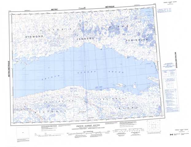 Prince Albert Sound Topographic Map that you can print: NTS 087E at 1:250,000 Scale