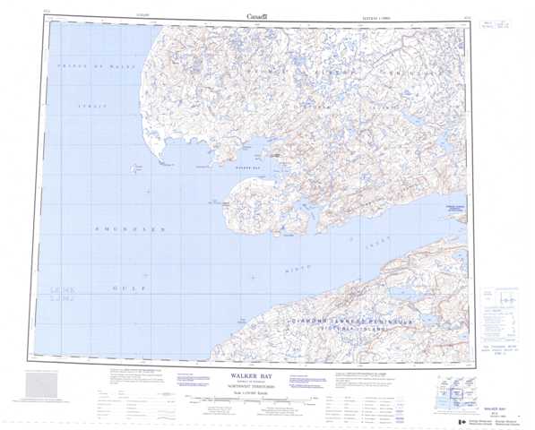 Walker Bay Topographic Map that you can print: NTS 087G at 1:250,000 Scale
