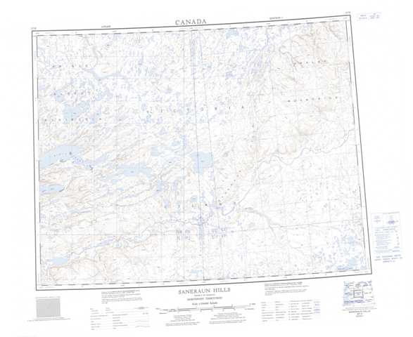 Printable Saneraun Hills Topographic Map 087H at 1:250,000 scale