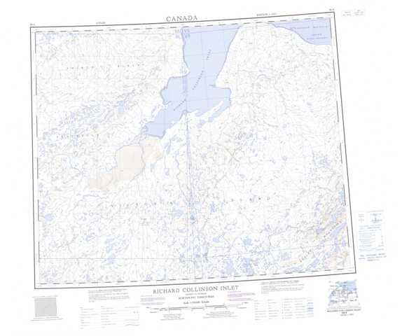 Printable Richard Collinson Inlet Topographic Map 088A at 1:250,000 scale