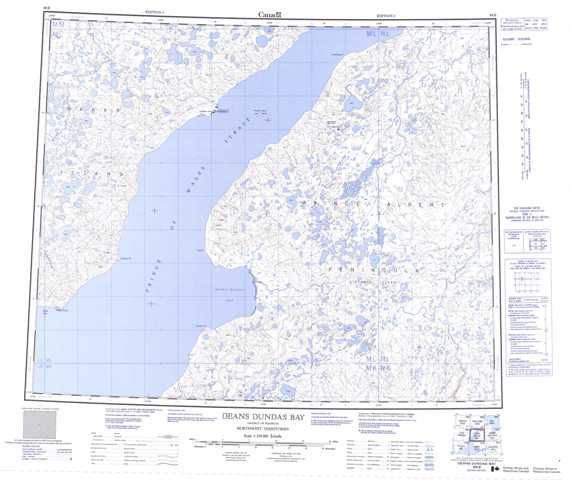 Printable Deans Dundas Bay Topographic Map 088B at 1:250,000 scale