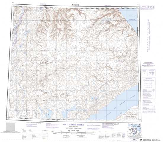 White Sand Creek Topographic Map that you can print: NTS 088C at 1:250,000 Scale