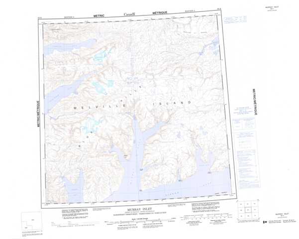 Printable Murray Inlet Topographic Map 088H at 1:250,000 scale