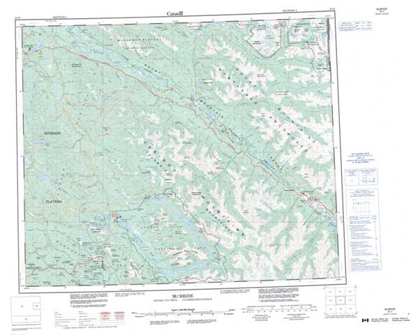 Mcbride Topographic Map that you can print: NTS 093H at 1:250,000 Scale