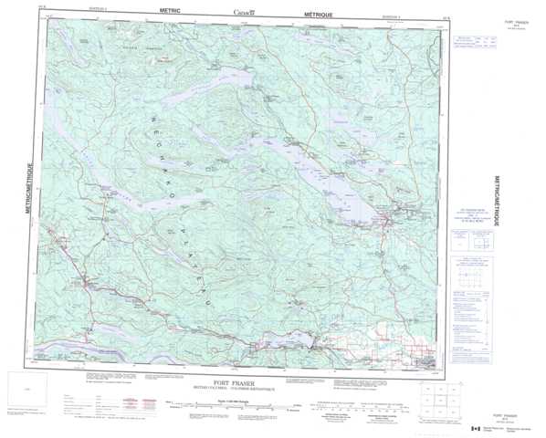 Printable Fort Fraser Topographic Map 093K at 1:250,000 scale