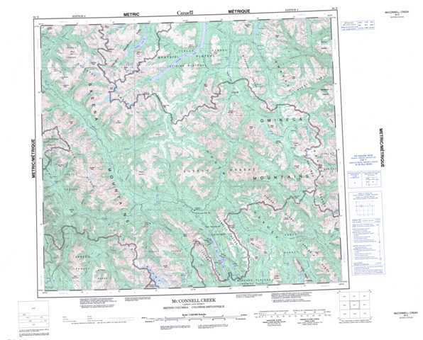 Printable Mcconnell Creek Topographic Map 094D at 1:250,000 scale