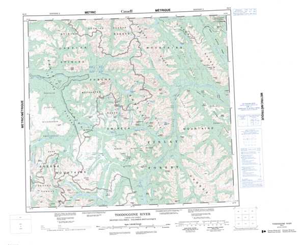 Toodoggone River Topographic Map that you can print: NTS 094E at 1:250,000 Scale