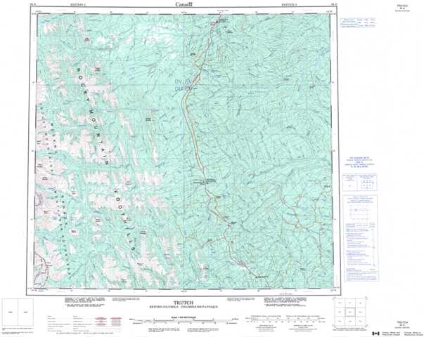 Printable Trutch Topographic Map 094G at 1:250,000 scale