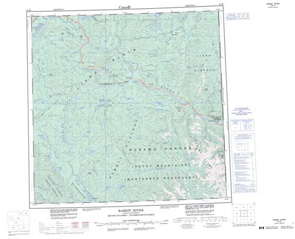 Rabbit River Topographic Map that you can print: NTS 094M at 1:250,000 Scale