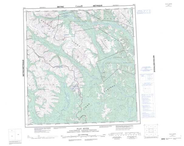 Printable Flat River Topographic Map 095E at 1:250,000 scale