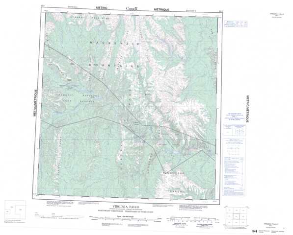 Printable Virginia Falls Topographic Map 095F at 1:250,000 scale