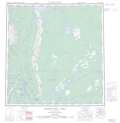 Printable Sibbeston Lake Topographic Map 095G at 1:250,000 scale