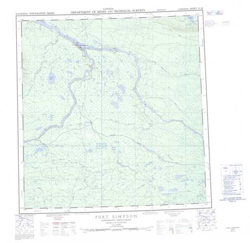 Printable Fort Simpson Topographic Map 095H at 1:250,000 scale