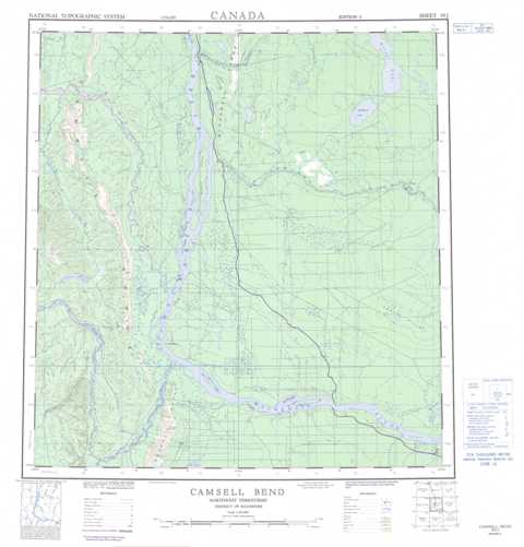 Printable Camsell Bend Topographic Map 095J at 1:250,000 scale