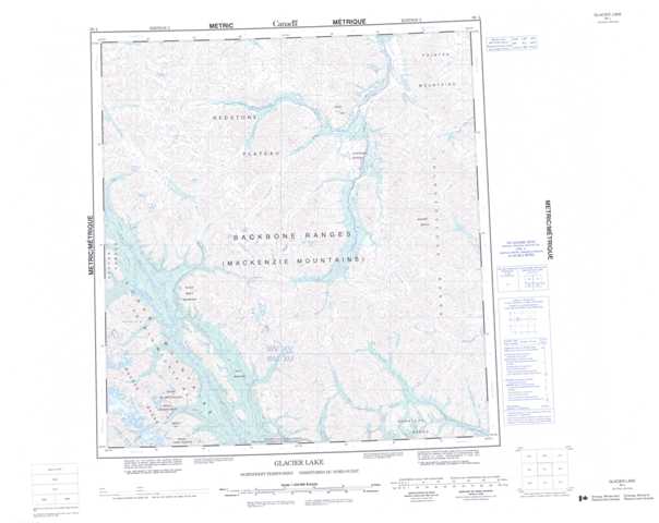 Printable Glacier Lake Topographic Map 095L at 1:250,000 scale