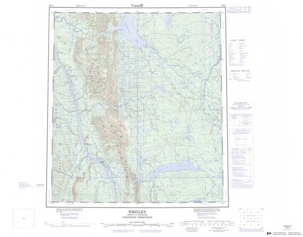 Printable Wrigley Topographic Map 095O at 1:250,000 scale