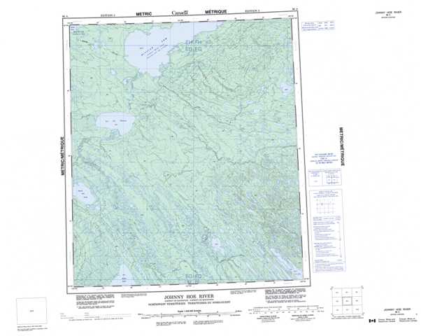 Printable Johnny Hoe River Topographic Map 096A at 1:250,000 scale