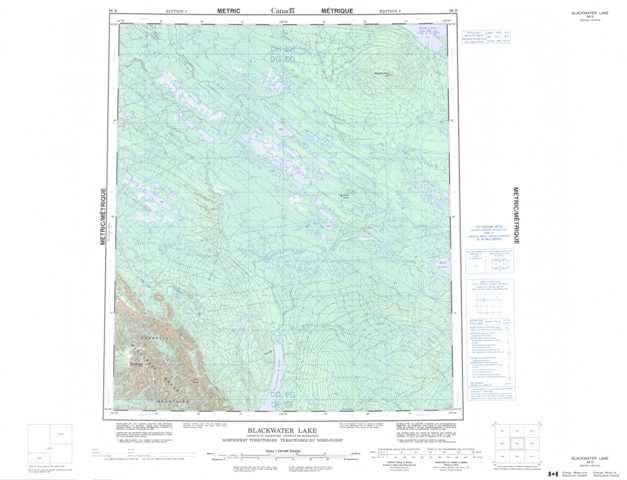Printable Blackwater Lake Topographic Map 096B at 1:250,000 scale