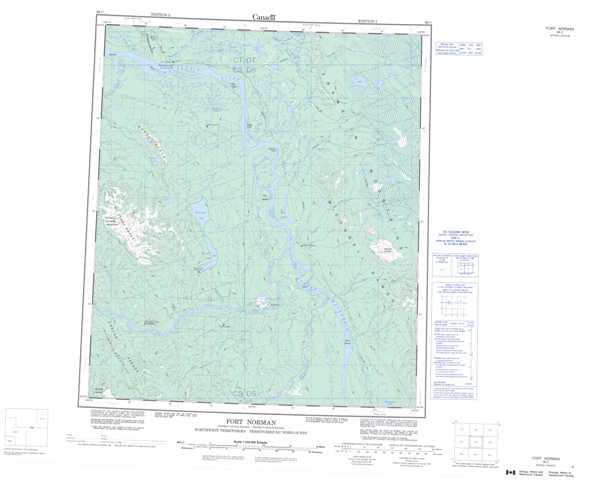 Printable Fort Norman Topographic Map 096C at 1:250,000 scale