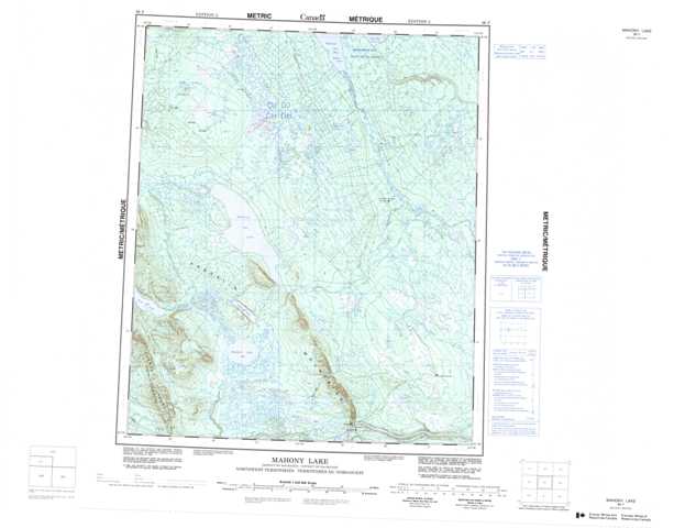 Printable Mahony Lake Topographic Map 096F at 1:250,000 scale