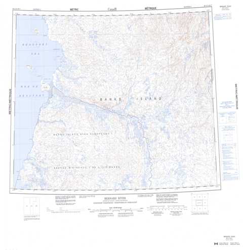 Printable Bernard River Topographic Map 098D at 1:250,000 scale