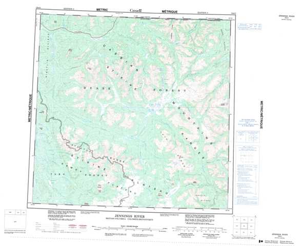 Jennings River Topographic Map that you can print: NTS 104O at 1:250,000 Scale