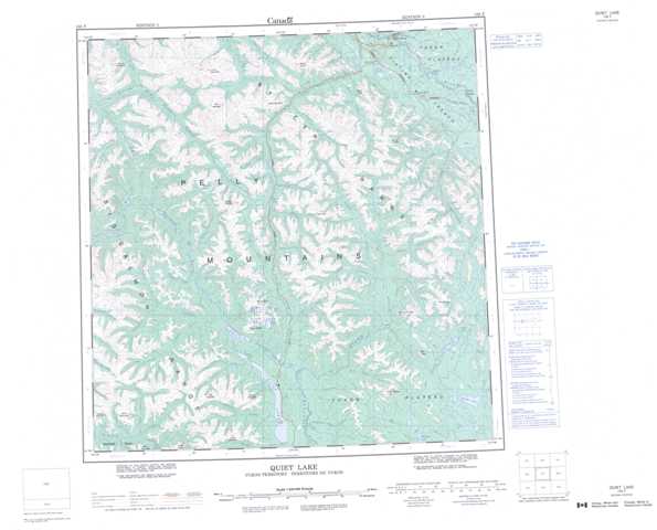 Printable Quiet Lake Topographic Map 105F at 1:250,000 scale