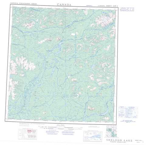 Printable Sheldon Lake Topographic Map 105J at 1:250,000 scale
