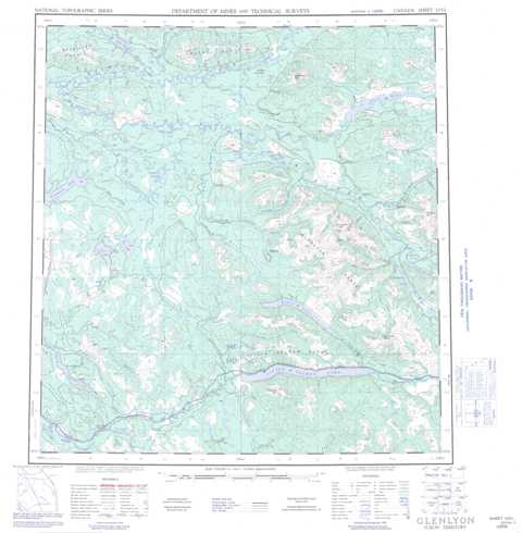 Printable Glenlyon Topographic Map 105L at 1:250,000 scale